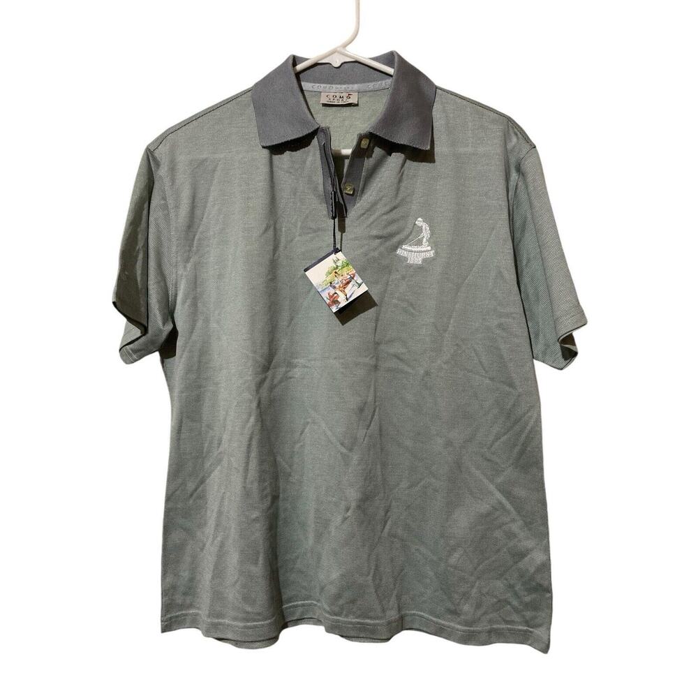 Como Sport Polo Shirt Italy Golf Lightweight Cotton Size XL Blueish Gray